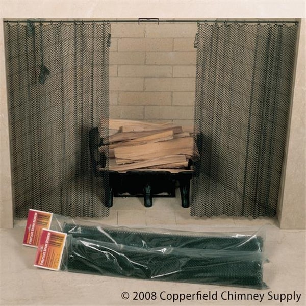 Integra Miltex Masewa Metal Net Co. Ltd 48 Inch x 26 Inch Hanging Fireplace Spark Screen Rod Not Included 61084 - main
